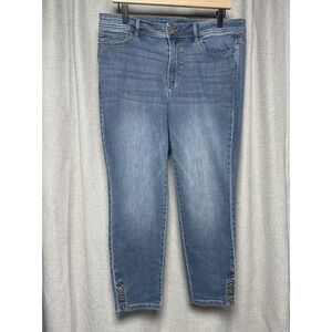 J Jill Authentic Fit Slim Ankle Jean Women 12 Blue Stretch Denim 26" Inseam